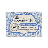 Samskrithi Naturals Goat Milk Bathing Soap Bar (Pack of 3) - Handmade, 100% Pure & Natural with Goat Milk, Natural Oils, Exotic Herbs| No Harsh Chemicals | SLES, SLS, Paraben Free