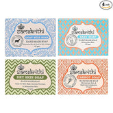 Samskrithi Naturals Variety Pack of Soaps Set | Goat Milk, Dry Skin, Carrot, and Baby Soap Set For Men and Womens | 100% Ayurvedic | No Side Effect Plant Base (Pack of 4)