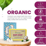 Samskrithi Naturals Ultra- Moisturizing Baby Bathing Soap Bar pH 5.5 with Goat Milk, Olive Oil, Shea Butter, Coconut Oil & Almond Oil - Pack of 3X125g | Hypoallergenic & Tear-Free Soap for Babies, Newborns