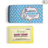 Samskrithi Naturals Ulra-Moisturizing Baby Bathing Soap Bar(Pck of 3) pH 5.5 with Goat Milk, Olive Oil, Shea Butter, Coconut Oil & Almond Oil - Pack of 3X125g | Hypoallergenic & Tear-Free Soap for Babies, Newborns