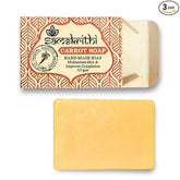 Samskrithi Naturals Orange Carrot Bathing Soap Bar ( Pack of 3)- Handmade, 100% Pure & Natural with Goat Milk, Essential Oils, Exotic Herbs & Aroma, Pack of 3X125g | No Harsh Chemicals | Rich in Beta Carotene