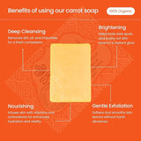 Samskrithi Naturals Carrot Face & Bathing Soap Bar - Handmade, 100% Pure & Natural with Goat Milk, Essential Oils, Exotic Herbs & Aroma, Pack of 2X125g | No Harsh Chemicals | Rich in Beta Carotene (Pack of 2)