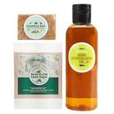 Samskrithi Naturals Complete Hair & Facial Care Combo | Hair Oil, Shampoo Bar & Face Pack | Effective Routine for Self Care (Pack of 3)