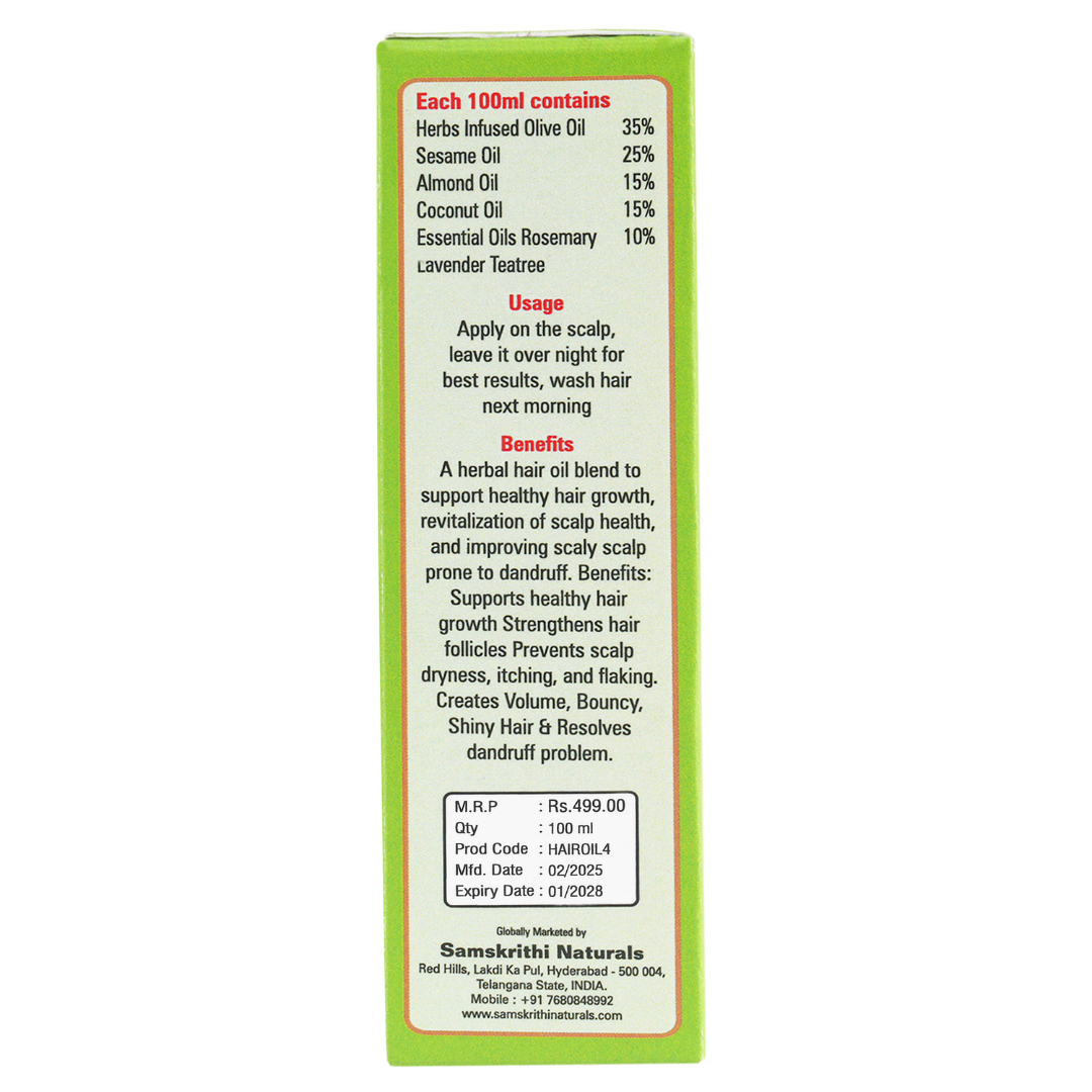 Samskrithi Naturals Complete Hair & Facial Care Combo | Hair Oil, Shampoo Bar & Face Pack | Effective Routine for Self Care (Pack of 3)