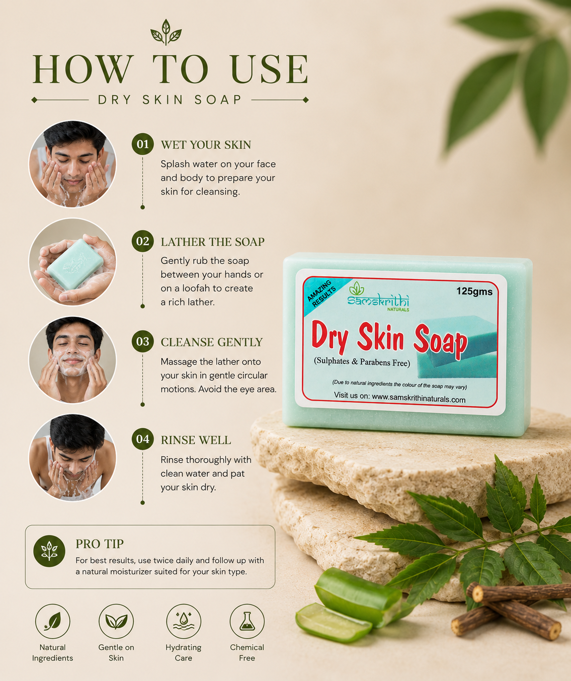 Samskrithi Naturals Dry Skin Soap