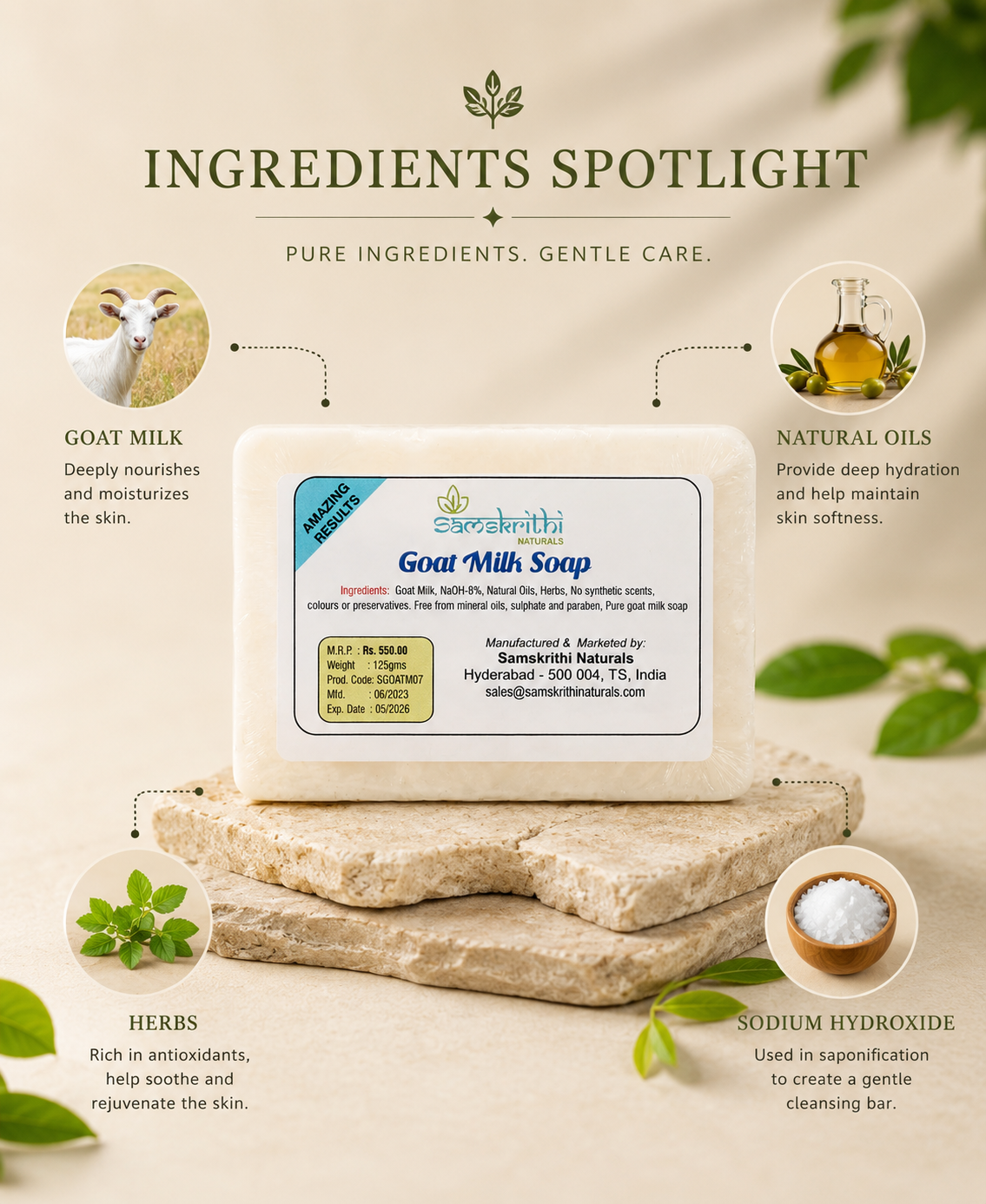 Samskrithi Naturals Goat Milk Soap