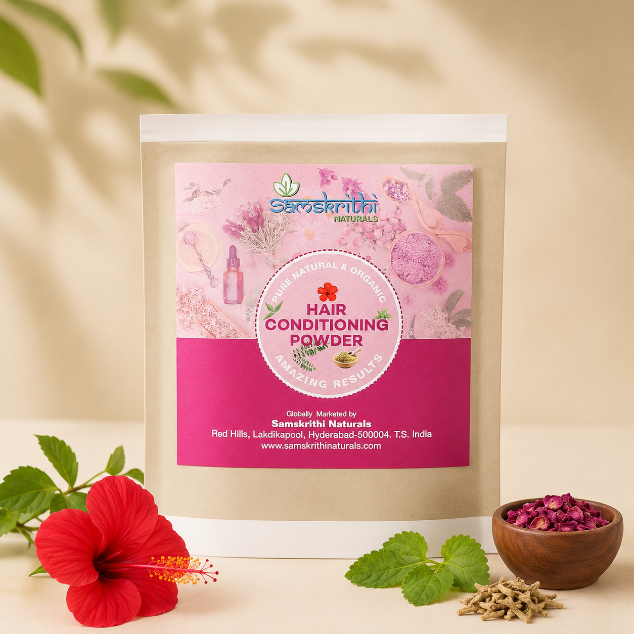 Samskrithi Naturals Beauty and Hair Care Essentials (Pack of 3)| Goat Milk Soap, Nourishing Hair Oil(100ML), and Revitalizing Hair Conditioner Powder Set | Personal Care for Everyday Radiance and Well-Being (Pack of 3)