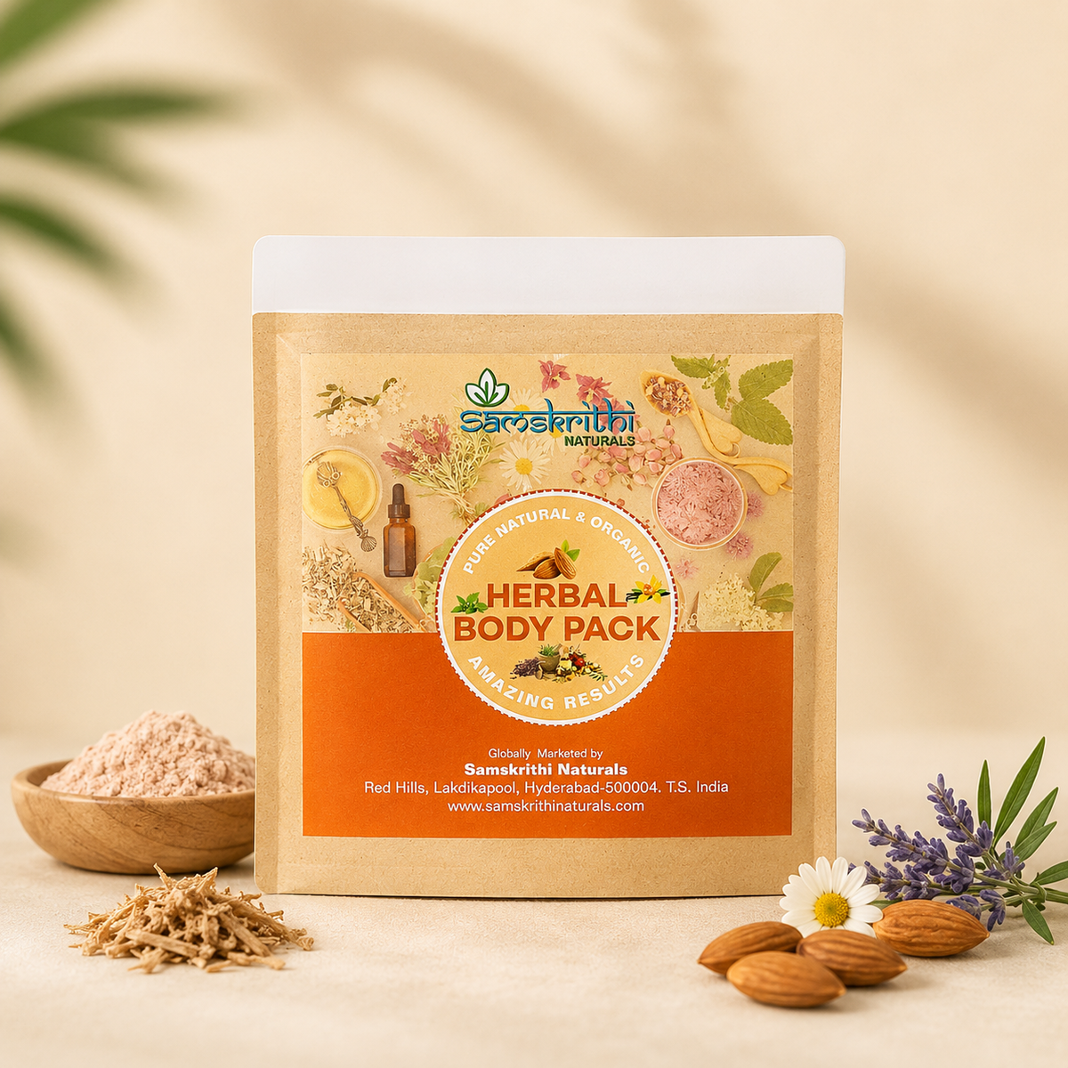 Samskrithi Naturals Handmade Herbal Body Pack