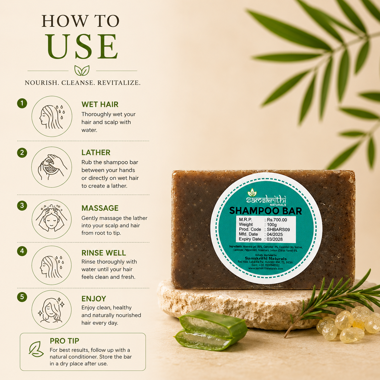 Samskrithi Naturals Shampoo Bar