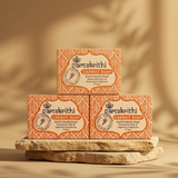 Samskrithi Naturals Carrot Puree Soap Bar | 100% Natural Bath Soap | Nourishing & Moisturizing | Sulphates Free, Parabens Free & No Harsh Chemicals | Rich in Beta Carotene 125g (Pack of 3)